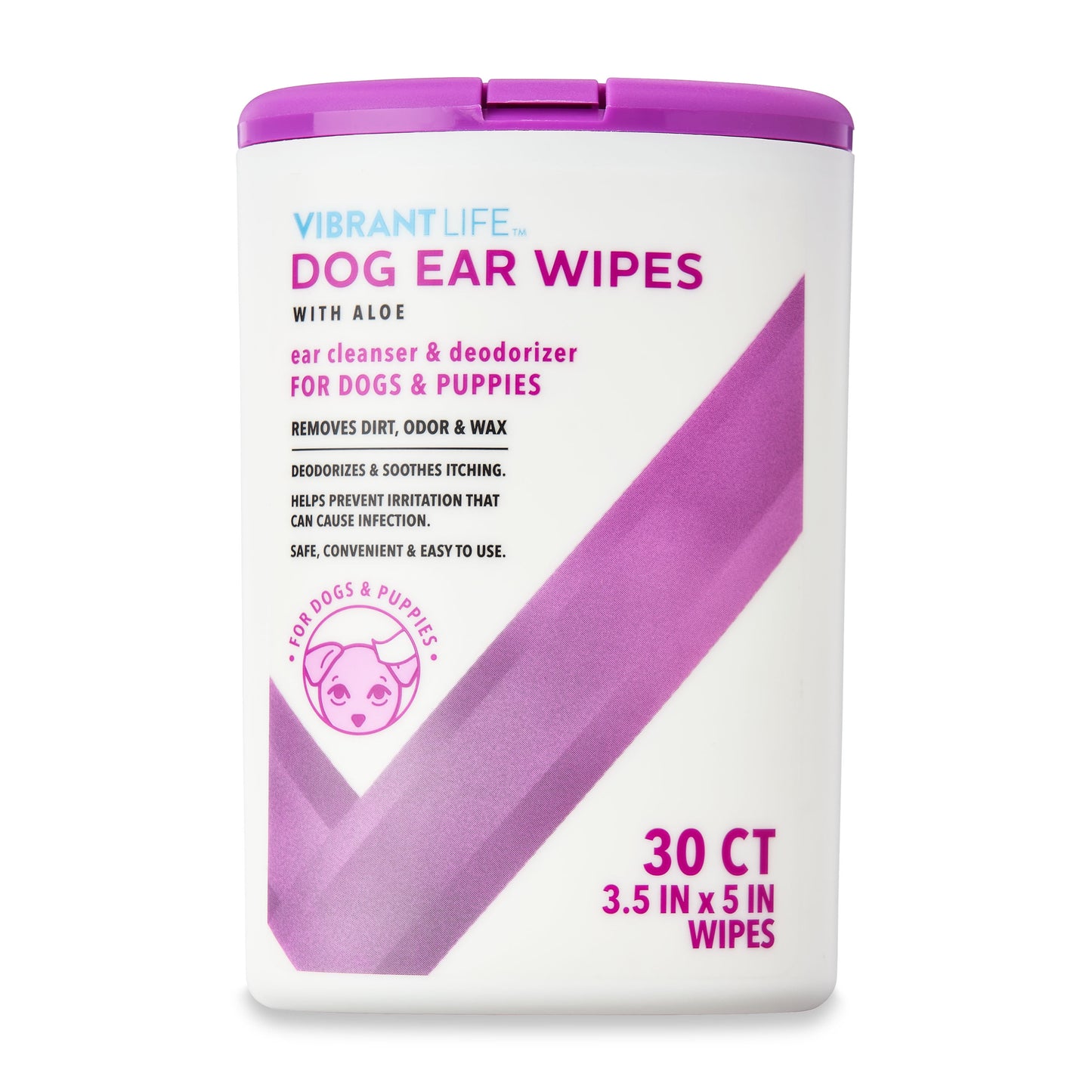 (4 Pack) Dog Ear Wipes with Aloe, 30 Count. Cleaning Dog Ear Wipes.