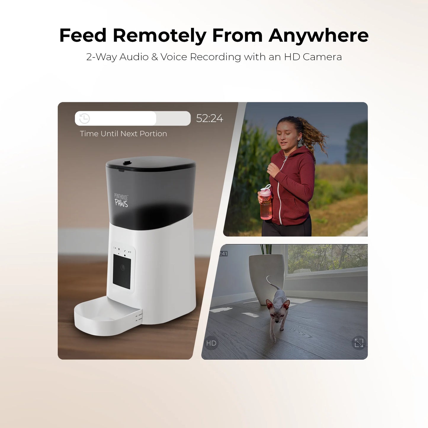 ® Smart HD Feeder, Automatic 6L Food Dispenser for Cats & Dogs, 1080P, 2-Way Audio, Backup Power, 15 Meals/Day, White