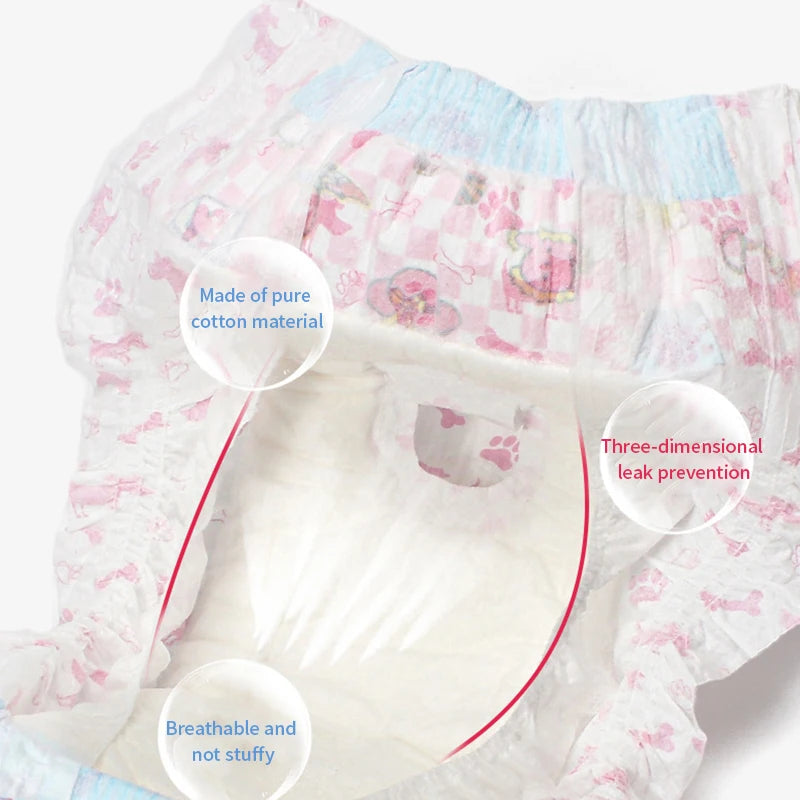 10/20Pcs Dog Diapers Males Females Disposable Nappies Pants Physiological Underwear Adjustable Leakproof Breathable Safety Pants